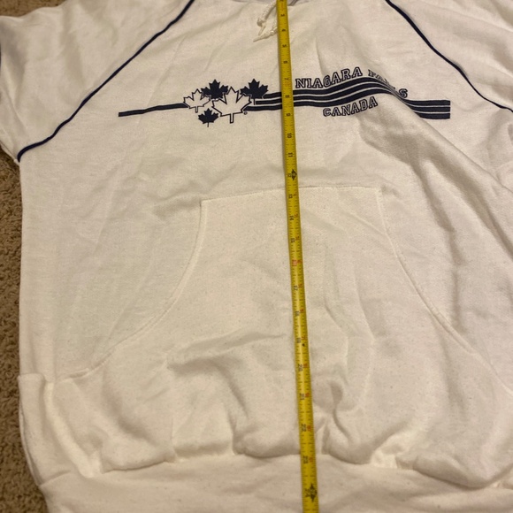 Vintage Canada Niagra Falls Hooded Sweatshirt White with Blue Trim Very Good Lg. - Picture 9 of 17